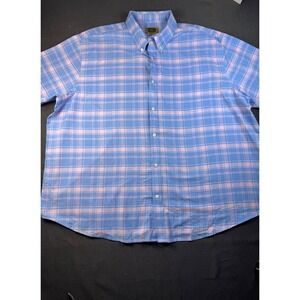 Foundry Easy Care Mens Plaid Button Down Short Sleeve‎ Shirt